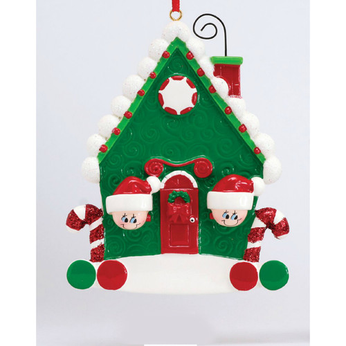 *New for 2017* Free Personalization - Candy Cane House of 2 Ornament