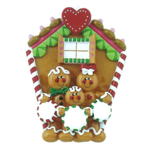 Free Personalization* Gingerbread House Family of 3