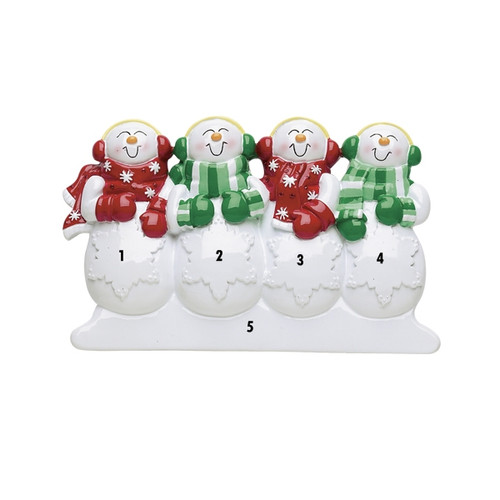 Free Personalization* Snowpeople Family of 4