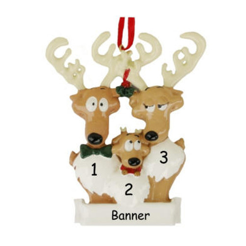 Free Personalization* Reindeer Family of 3