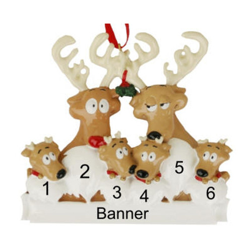 Free Personalization* Reindeer Family of 6