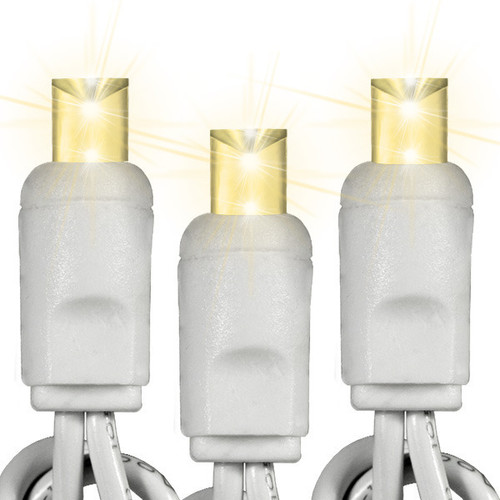 25 FT - WARM WHITE - STRING LIGHTS - LED 5MM WIDE ANGLE (50 LEDS) - ON WHITE WIRE