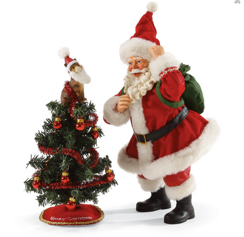 Department 56, Possible Dreams, Santa Tree Toppler "Clothtique" Figurine,