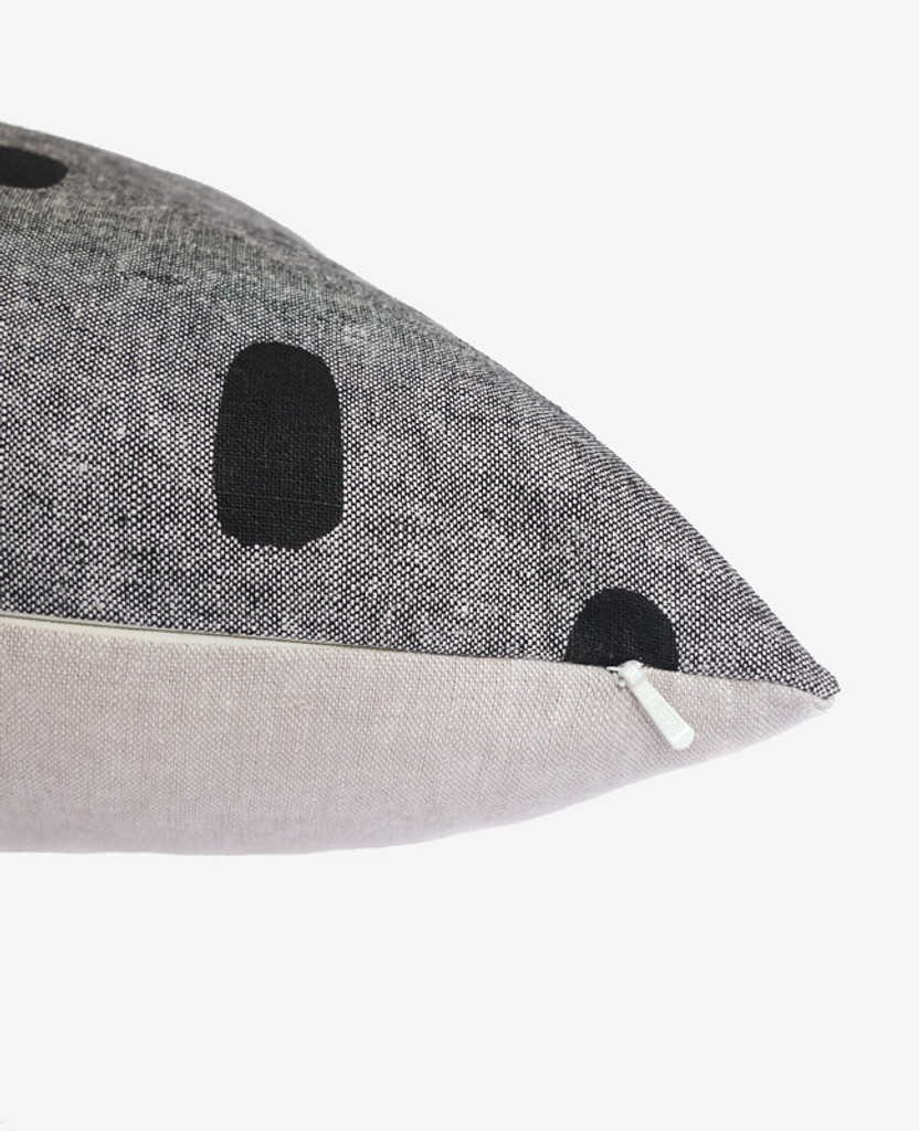 Black Chambray Brushstroke Pillow