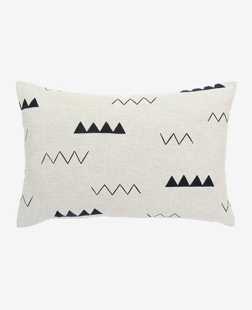 Oblong Linen Zig Zag Pillow