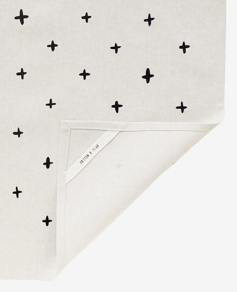Black Plus Linen Tea Towel