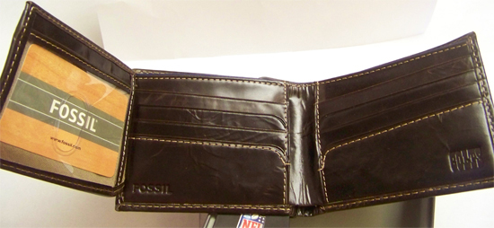 Indianapolis Colts Fossil Wallet Traveler Brown Leather Billfold