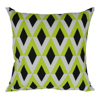 Diamond Canvas Cushion Lime, Black and White (not filled)