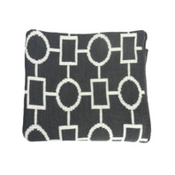 Geo Flow Knitted Throw Grey and White