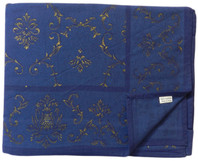 Imperial Gold on Blue Table Cloth Cotton 180cm Round