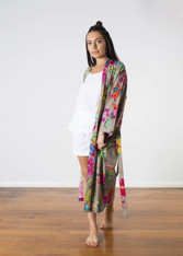 Nicola Kimono Floral Print Taupe