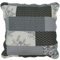Patchwork Euro Cushion Cover Black/Cream