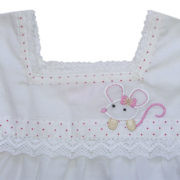 Pretty Applique Mouse White Nighty Pack of 4 (SOLD OUT)