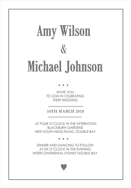Heart Wedding Invitation Heart Wedding Invitation