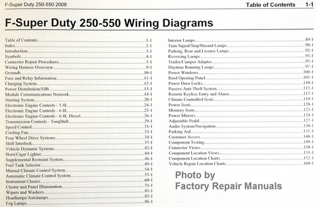 2008 Ford F250 F350 F450 F550 Super Duty Truck Electrical