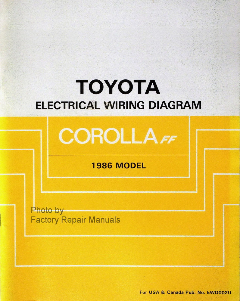 1986 Toyota Corolla FWD Electrical Wiring Diagrams Original Shop Manual