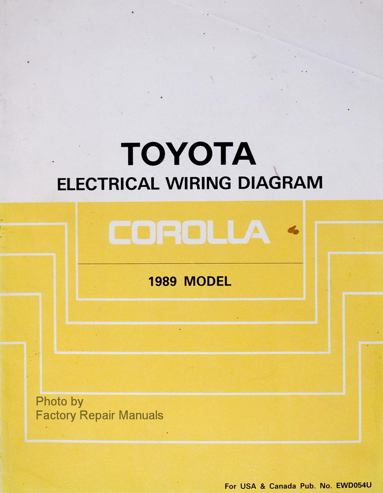1989 Toyota Corolla Electrical Wiring Diagrams Manual