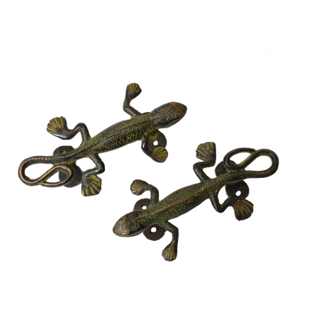 Pair of Brass Lizard Door Handles Pair of Brass Lizard Door Handles