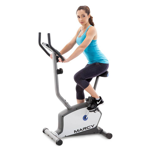 The Marcy Magnetic Resistance Upright Bike NS-1201U in use
