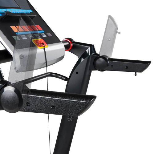 The Marcy Easy Folding Motorized Treadmill JX-651BW includes handles so you can push your run to the limit