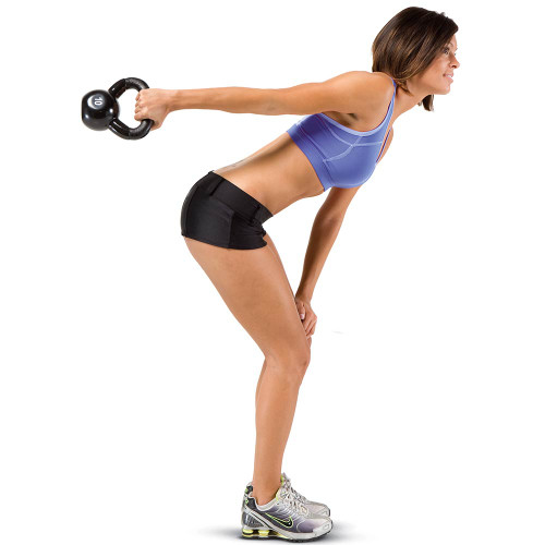 The 50 lbs Kettle Bell Set by Marcy in use - HIIT Kettle Bell swings for conditioning