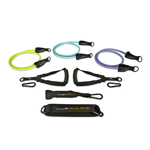 The Bionic Body Resistance Band Kit includes three different resistance bands to optimize your workout