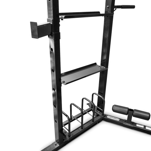The Marcy Cage System SM-3551 includes a storage space for weights