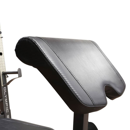 The Marcy Olympic Weight Bench MD-857 comes with comfortable padding for extended workouts