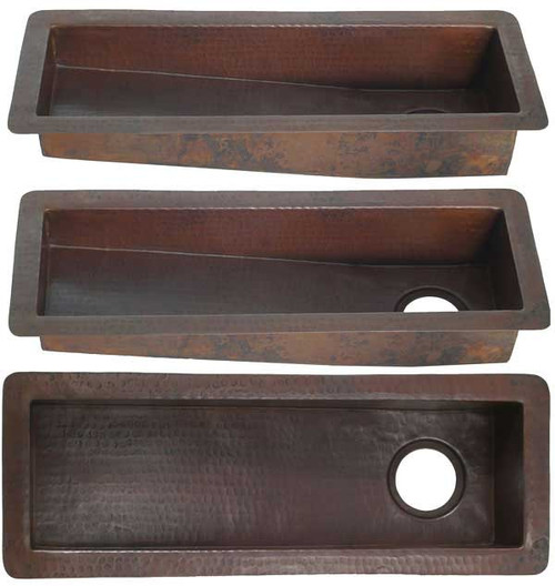 30" Copper Trough Sink Bath/Bar/Prep Sink Copper Sinks Direct