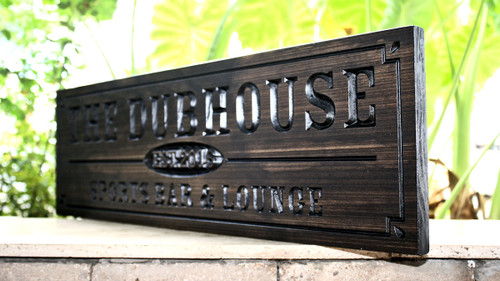 personalized custom carved home bar sign