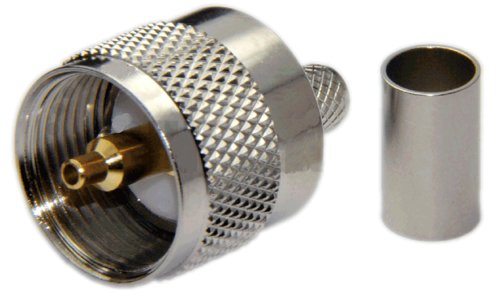 PL259 Male Straight Solder & Crimp Type Connector For RG58/RG142/RG223