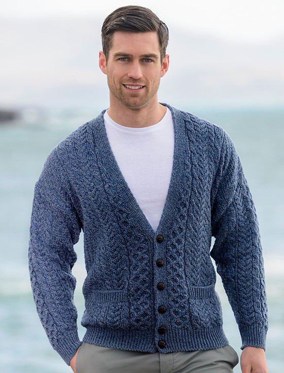 Aran cardigans for men Remaining faithful to the origins of Aran, our range of Aran sweaters for men includes crew neck jumpers, zip and button cardigans, jumpers with hoods and stylish waistcoats, which come in a range of colors such as classic cream and stylish charcoal grey and navy blue and much more. Clear Filters. Sweaters for Men.