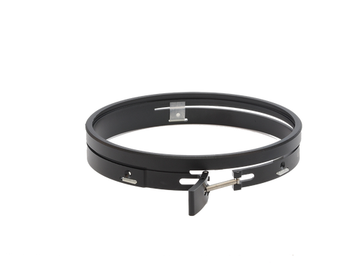 Clamping Adapter 114mm Barrel to 4.5" Filter showing clamp lever