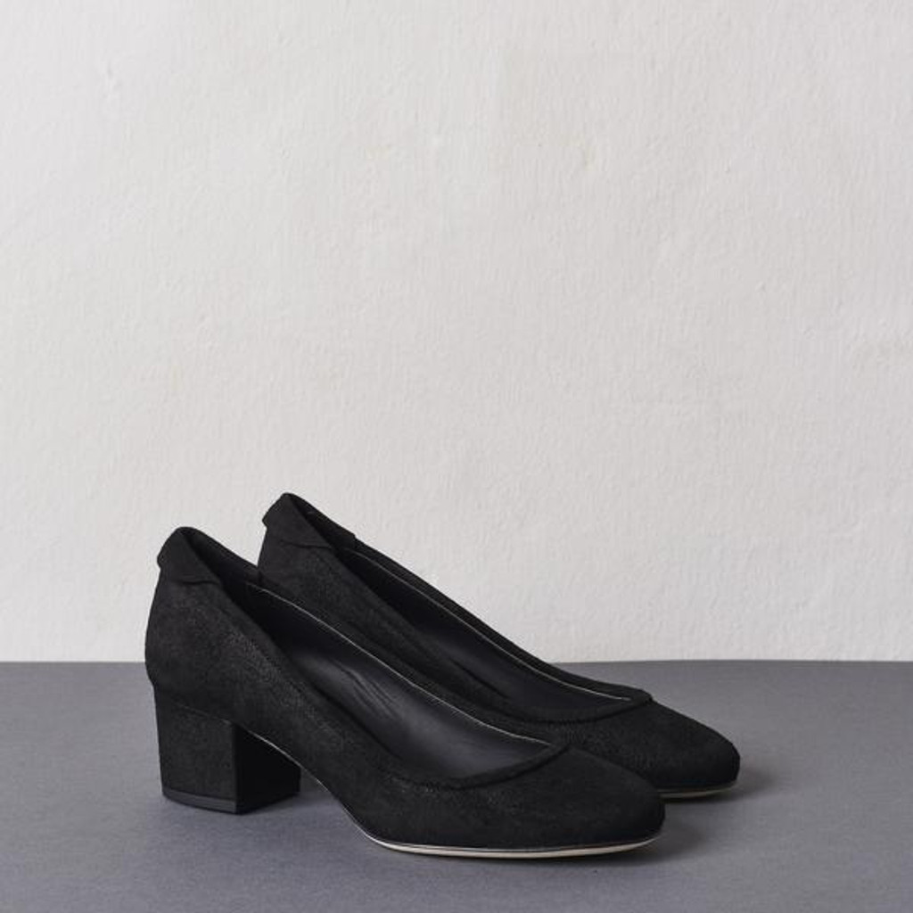 Black Block Heel Pump