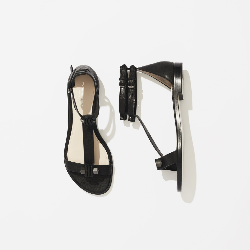 Black Pierced Sandal