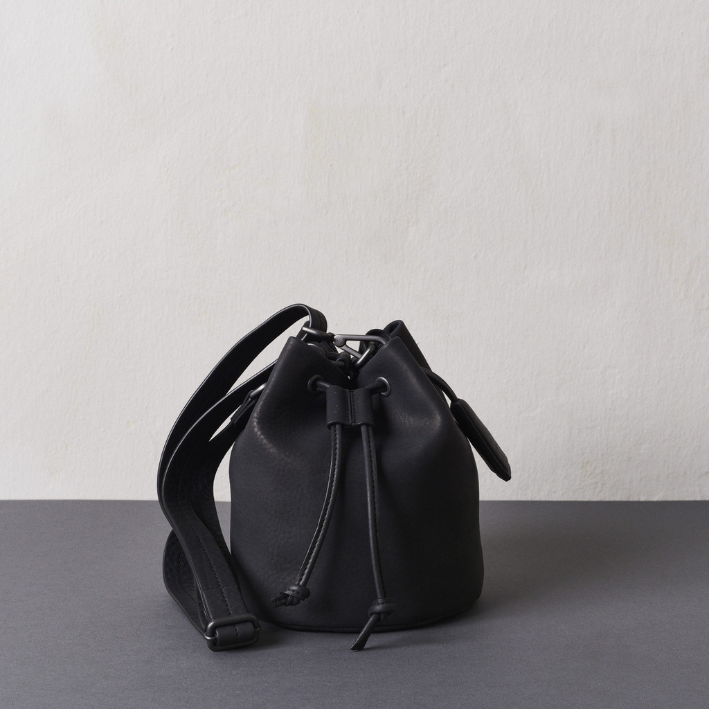 Black Nappa Mini Bucket Bag