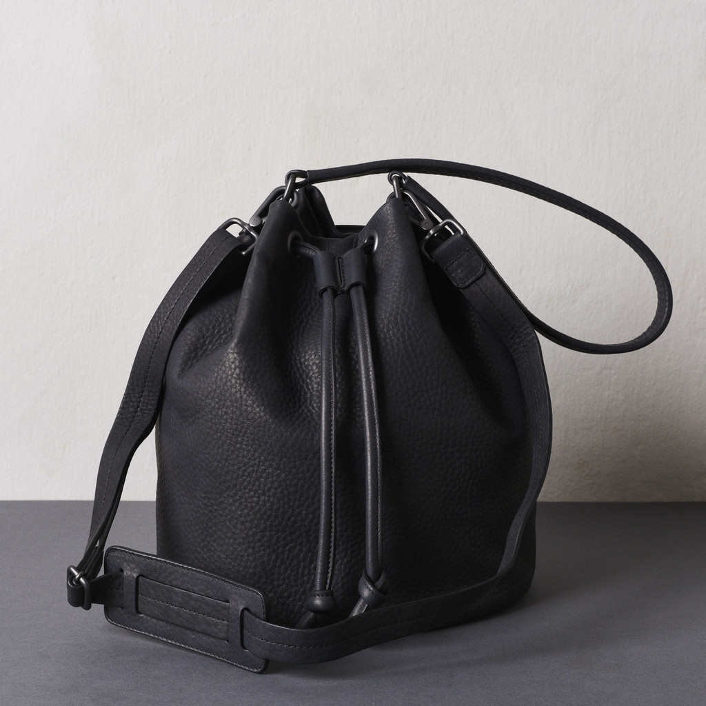 Black Nappa Bucket Bag