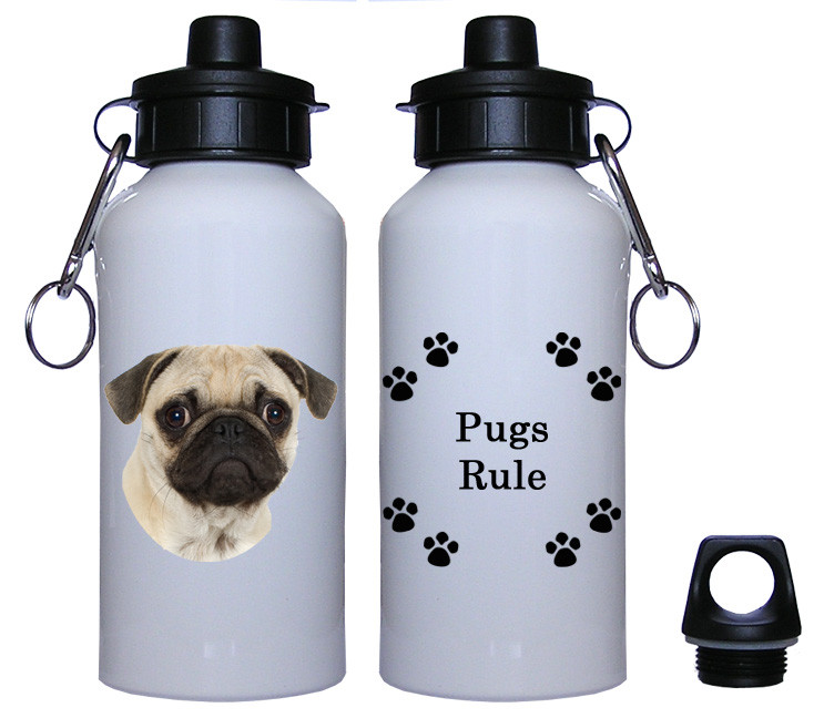 water pug pug aluminum water bottle water pug pug aluminum water bottle