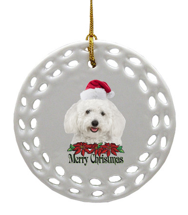 bichon porcelain christmas ornament bichon porcelain christmas ornament