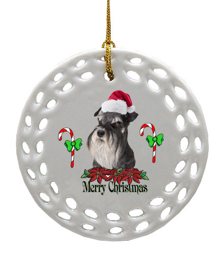 schnauzer porcelain christmas ornament schnauzer porcelain christmas ornament