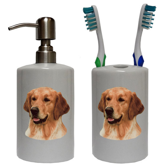 Golden Retriever Bathroom Set