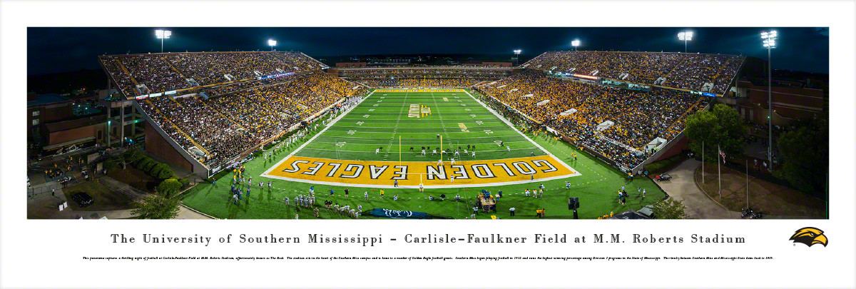 Southern Miss Golden Eagles at Roberts Stadium Panorama Poster