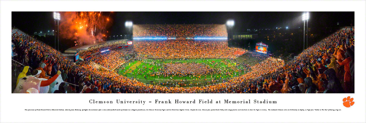 "Clemson vs Notre Dame" Memorial Stadium Panorama Poster