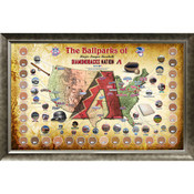 Arizona Diamondbacks Ballpark Map Framed Collage w/Game Used Dir Arizona Diamondbacks Ballpark Map Framed Collage w/Game Used Dir