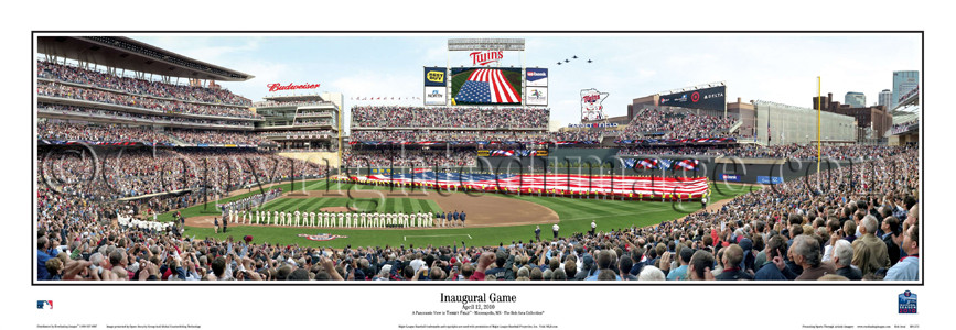 Inaugural Game at Target Field - 13.5" x 39" Panoramic Poster Inaugural Game at Target Field - 13.5" x 39" Panoramic Poster