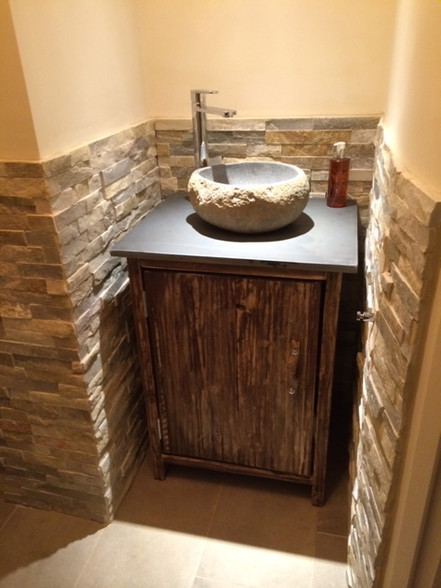 Slate Top Driftwood Wash Stand Vanity Unit Driftwood
