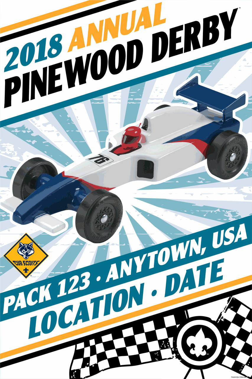 Custom Cub Scout Pack Pinewood Derby Poster Pinewood Car (SP4648