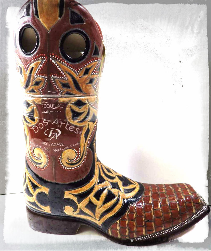 Dos Artes Anejo Tequila Mens Boot Shape (BROWN) 1 Liter www