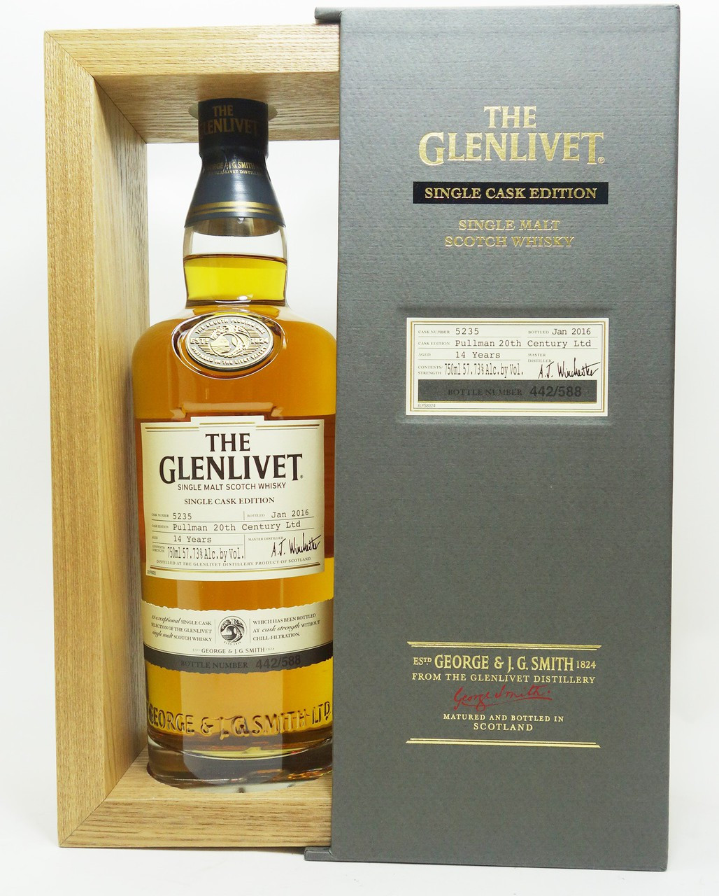 THE GLENLIVET SINGLE CASK EDITION SCOTCH WHISKY 14 YEARS PULLMAN 20TH