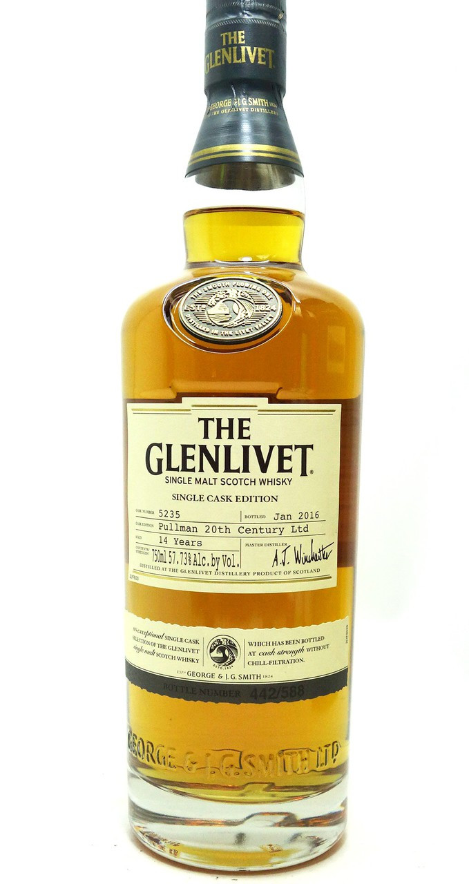 THE GLENLIVET SINGLE CASK EDITION SCOTCH WHISKY 14 YEARS PULLMAN 20TH